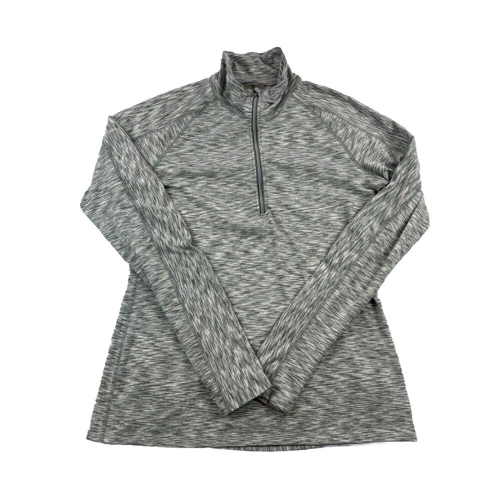 Athleta 1/4 Zip Pullover Athleisure Womens M Gray Long Sleeve Thumb Holes